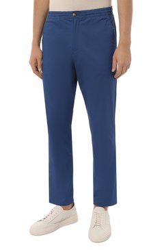 Мужские хлопковые брюки POLO RALPH LAUREN синего цвета, арт. 710740566 | Фото 3 (Длина (брюки, джинсы): Стандартные; Материал сплава: Проставлено; Драгоценные камни: Проставлено; Материал внешний: Хлопок; Случай: Повседневный; Стили: Кэжуэл)