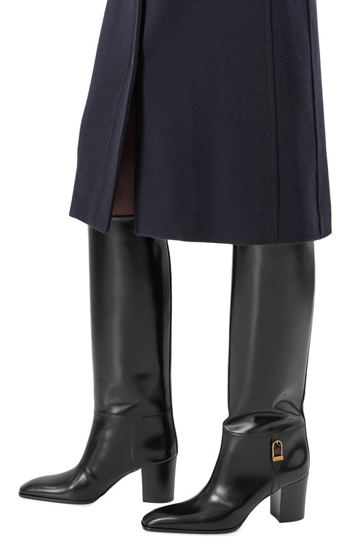 Кожаные сапоги Julia 70 Saint Laurent 818207/AAEHR Чёрный  818207/AAEHR Фото 2