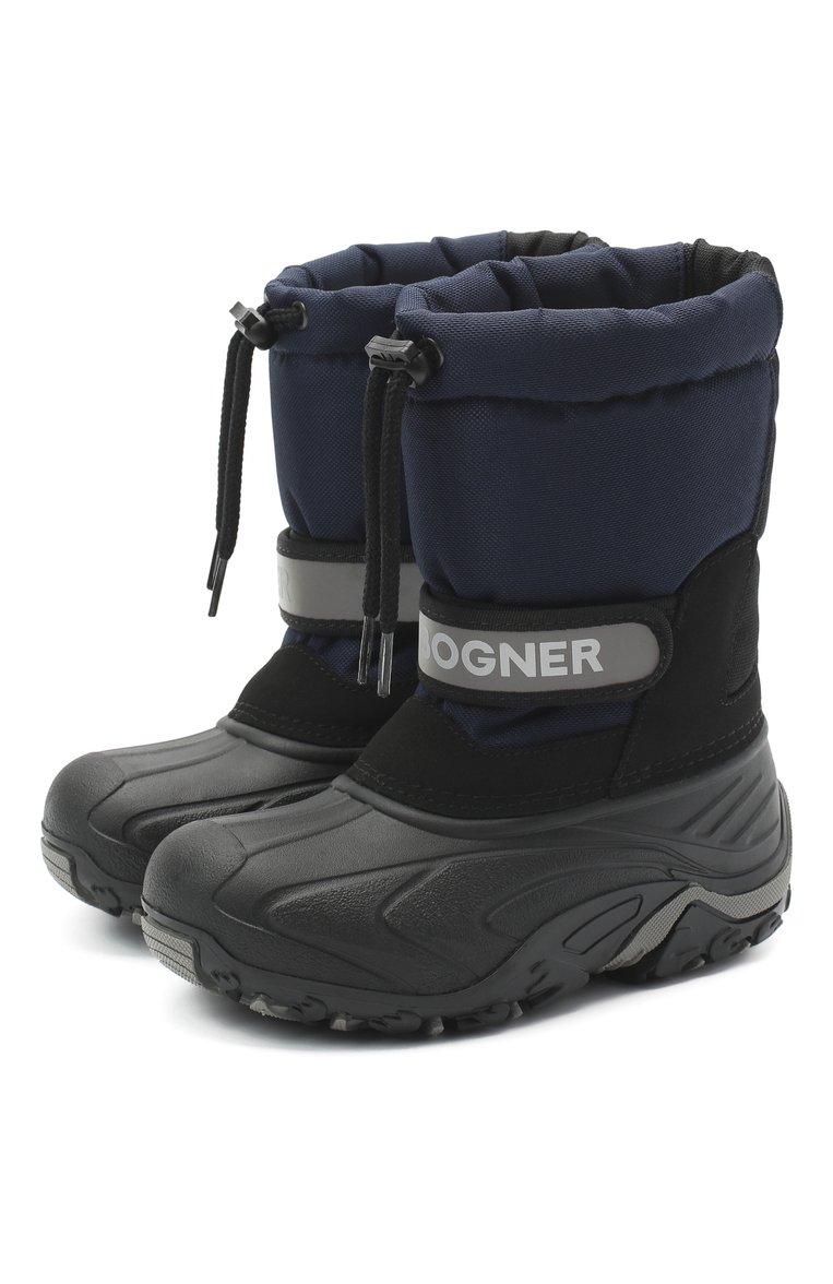 Детские сапоги BOGNER синего цвета, арт. 403-9614/B0RMI0 JR. 4 | Фото 1 (Материал утеплителя: Шерсть, Натуральный мех; Материал внешний: Текстиль; Нос: Не проставлено; Мальчики Кросс-КТ: �Обувь-зимняя)