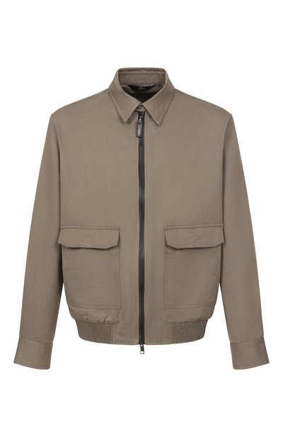 Мужской бомбер изо льна и хлопка BRIONI, арт. SLWF0L/PA106