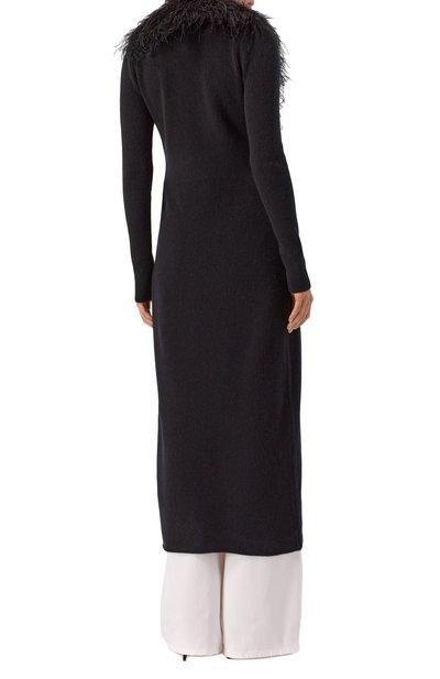 Шерстяной кардиган с отделкой перьями BLUMARINE, арт. 2M608A, фото 4