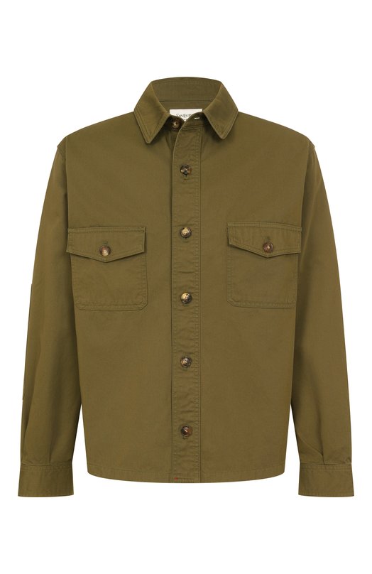 Хлопковая куртка-рубашка Saint Laurent 816396/Y03JC Хаки 816396/Y03JC