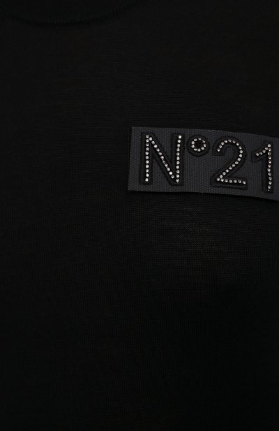 Шерстяной пуловер N21 черного цвета по цене 27950 руб., арт. 20I N2M0/A013/9000, фото 5 Шерстяной пуловер N21, арт. 20I N2M0/A013/9000, фото 5