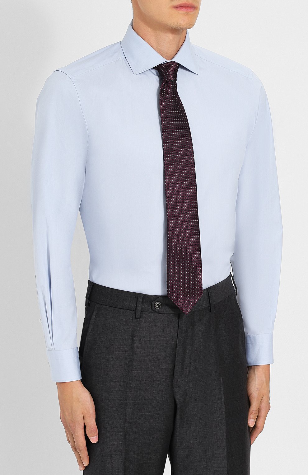 Хлопковая сорочка с воротником кент ZEGNA, арт. 401064/9HS0MT, фото 4