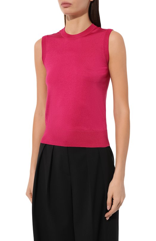 Шелковый топ Dolce & Gabbana FXJ26T/JBSB7 Розовый  FXJ26T/JBSB7 Фото 3