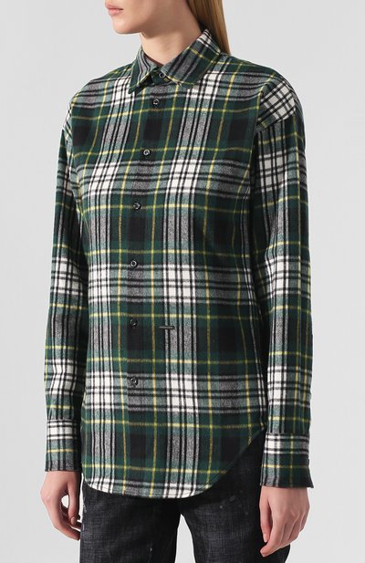 Хлопковая рубашка DSQUARED2 зеленого цвета по цене 39800 руб., арт. S75DL0631/S52013, фото 3 Хлопковая рубашка DSQUARED2, арт. S75DL0631/S52013, фото 3