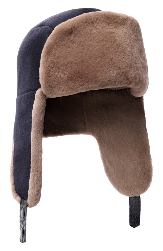 Кашемировая шапка-ушанка Майкл с мехом норки FurLand 0201410050077600088 Синий 0201410050077600088