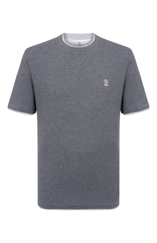 Хлопковая футболка Brunello Cucinelli M0B137451G Серый M0B137451G