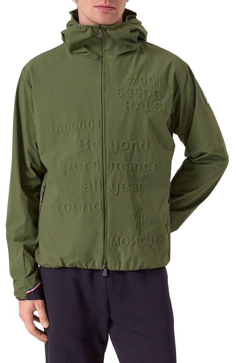 Мужская куртка rals MONCLER GRENOBLE зеленого цвета, арт. 1A00001/539DG | Фото 3 (Рукава: Длинные; Материал внешний: Синтетический материал; Длина (верхняя одежда): Короткие; Материал подклада: Синтетический материал; Кросс-КТ: другое; Стили: Кэжуэл, Милитари)