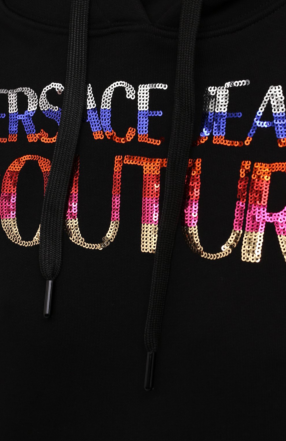 Хлопковое худи VERSACE JEANS COUTURE, арт. 71HAIG02-71DP308 R 4 L0G0 SEQUINS/CF00G, фото 5
