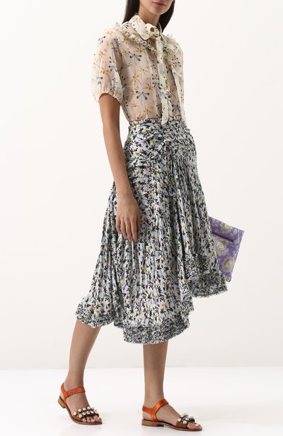 Кожаные сандалии с кристаллами и жемчужинами MIU MIU, арт. 5X744B/3I6Y, фото 2