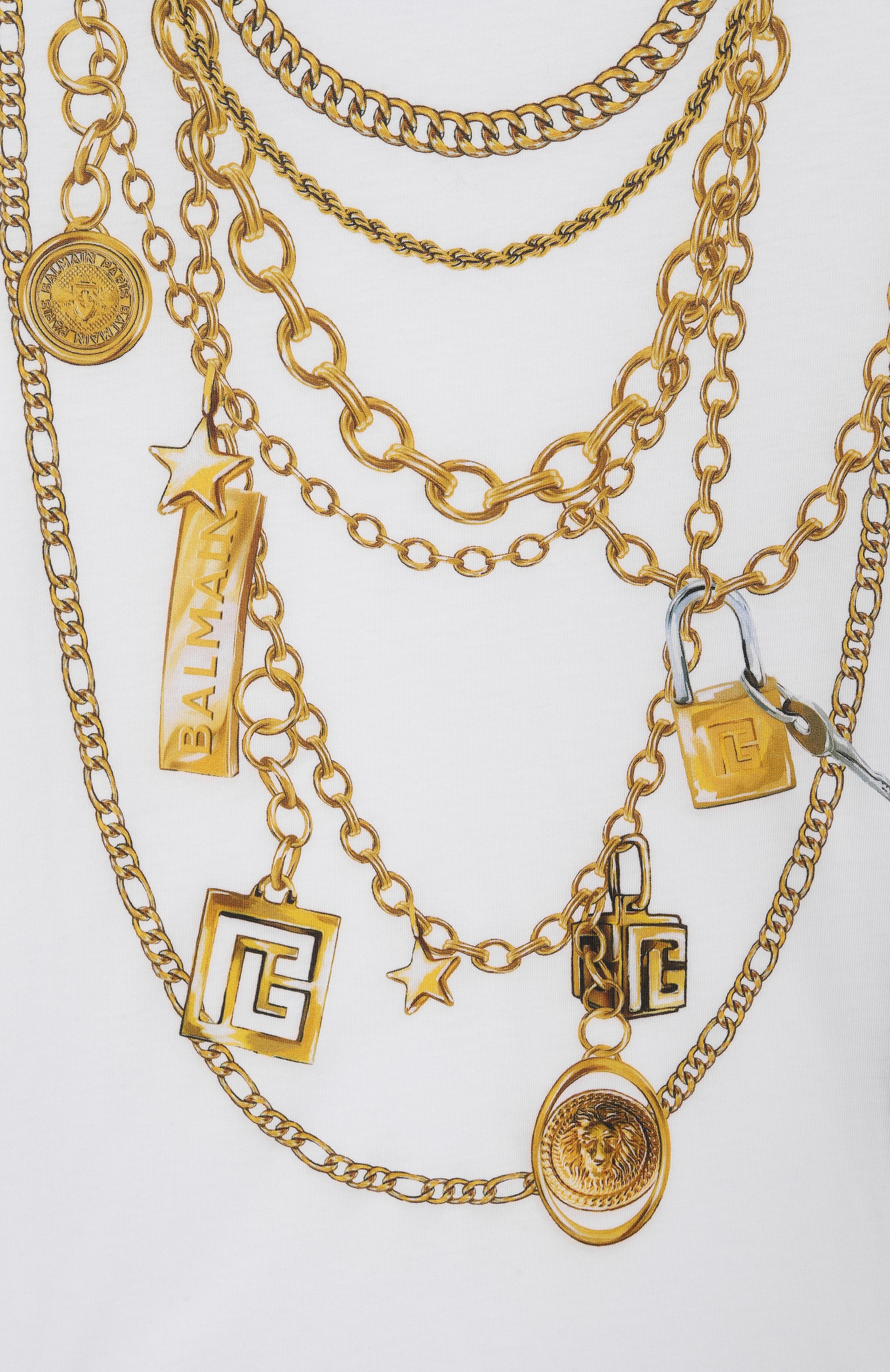 Хлопковая футболка BALMAIN белого цвета по цене 22800 руб., арт. BX8C41, фото 3 Хлопковая футболка BALMAIN, арт. BX8C41, фото 3