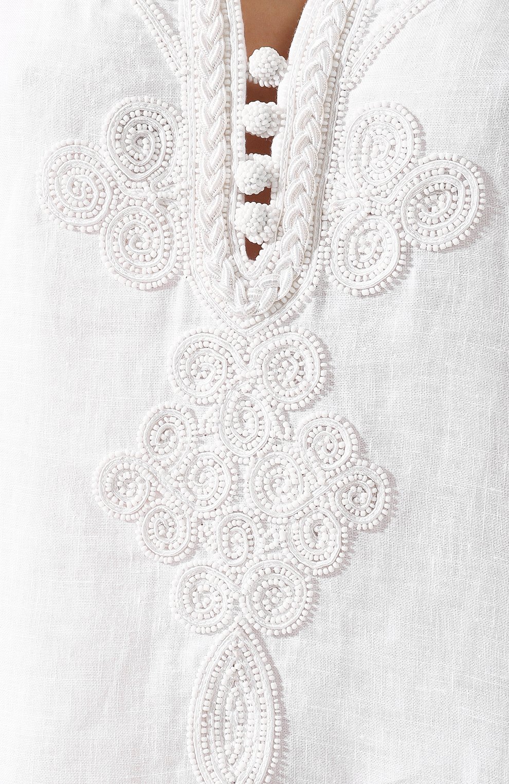 Льняная туника ESMERALDA RESORT белого цвета по цене 89950 руб., арт. KURTA SEA BAMB00 DESIGN, фото 5 Льняная туника ESMERALDA RESORT, арт. KURTA SEA BAMB00 DESIGN, фото 5