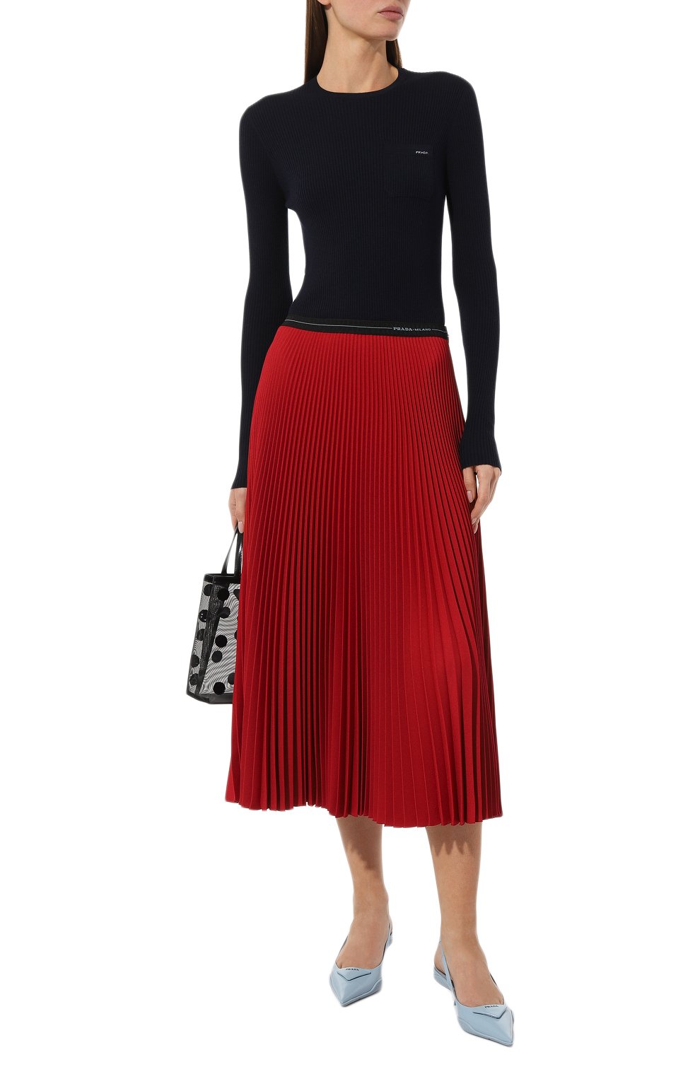 Плиссированная юбка PRADA, арт. P199N-1OES-F0D17-182, фото 2