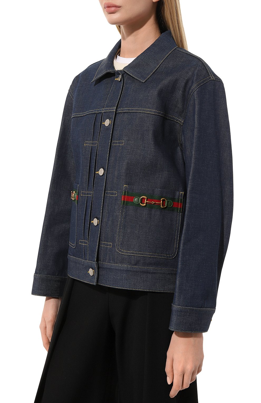 Джинсовая куртка GUCCI темно-синего цвета по цене 216000 руб., арт. 677254 XDBUT, фото 4 Джинсовая куртка GUCCI, арт. 677254 XDBUT, фото 4