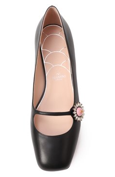 Женские кожаные балетки preshoes VALENTINO черного цвета, арт. 6W2S0LL7/DHS | Фото 6 (Драгоценные камни: Проставлено; Материал сплава: Проставлено; Материал внутренний: Натуральная кожа; Каблук высота: Низкий; Подошва: Плоская; Материал внешний: Натуральная кожа)