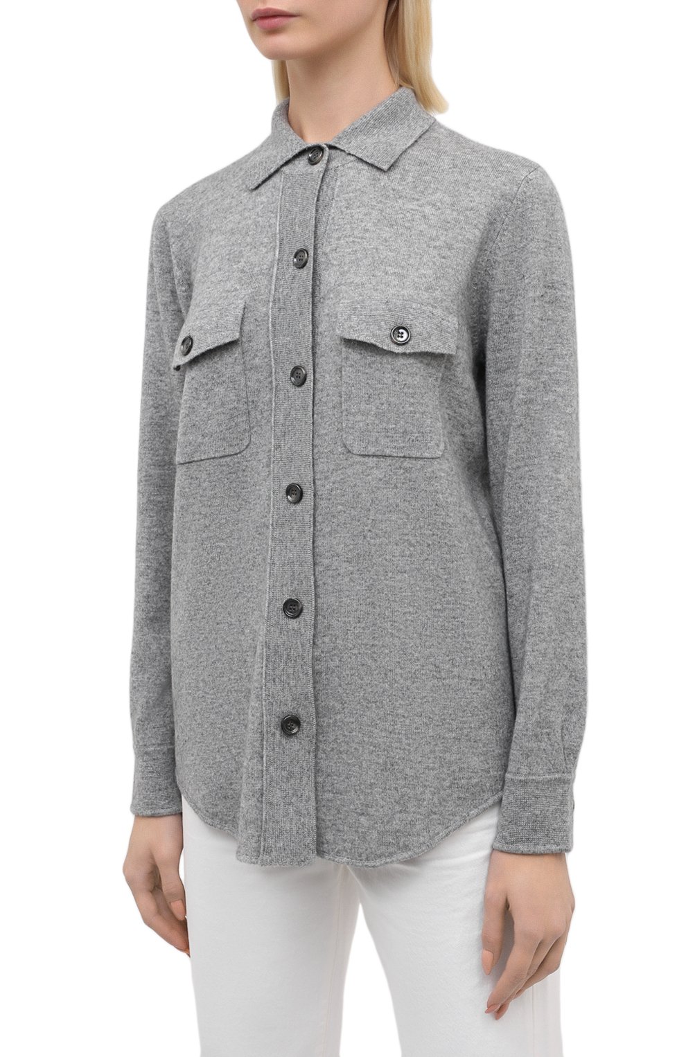 Кардиган из шерсти и кашемира ALLUDE серого цвета по цене 41850 руб., арт. 205/17034, фото 3 Кардиган из шерсти и кашемира ALLUDE, арт. 205/17034, фото 3