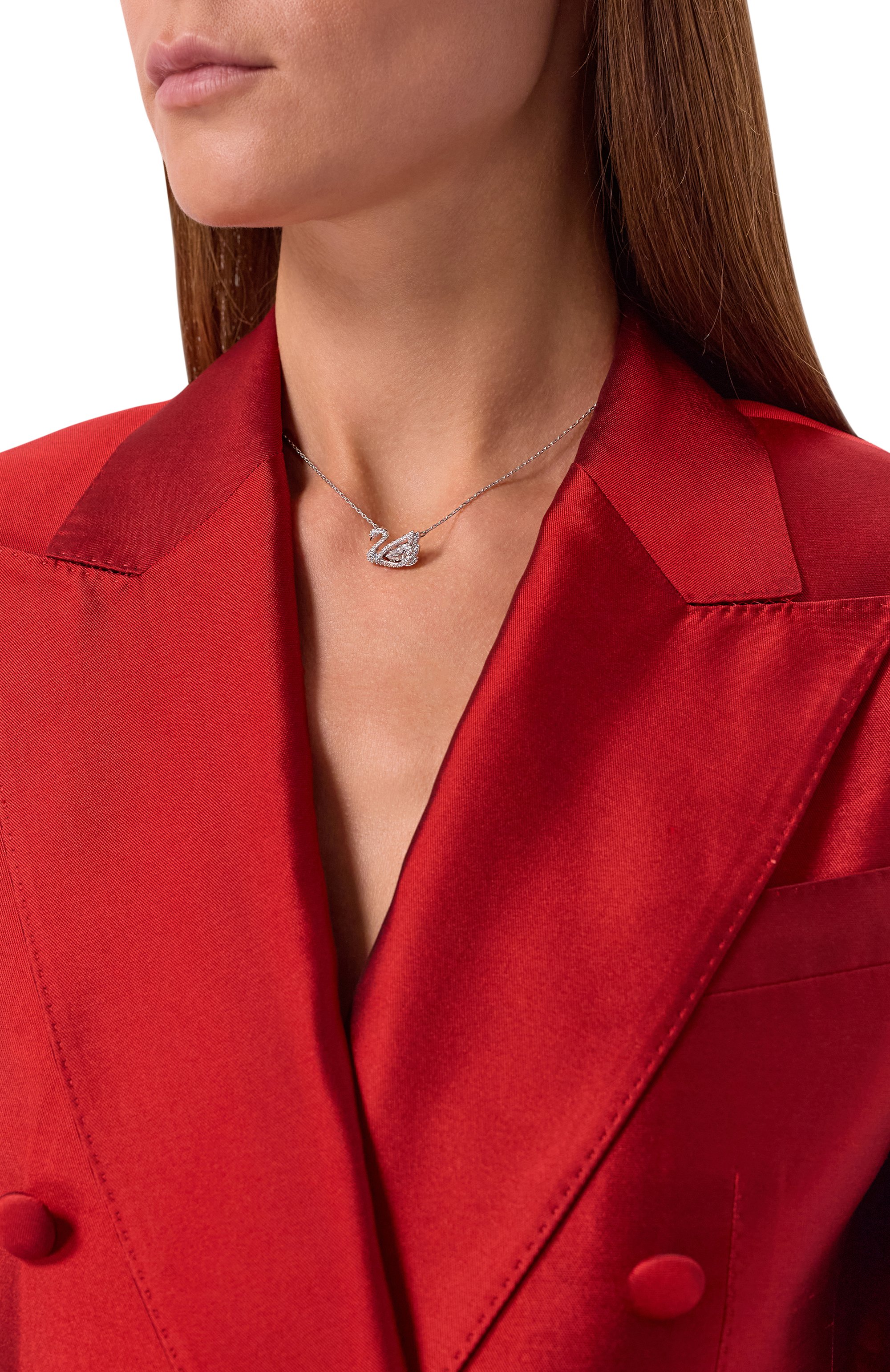 Кулон на цепочке swan SWAROVSKI серебряного цвета по цене 24500 руб., арт. 5514421, фото 2 Кулон на цепочке swan SWAROVSKI, арт. 5514421, фото 2