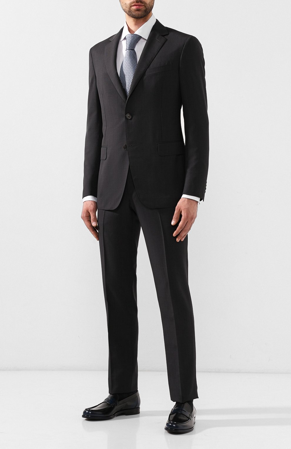 Кожаные пенни-лоферы BOSS темно-синего цвета по цене 30500 руб., арт. 50411319, фото 2 Кожаные пенни-лоферы BOSS, арт. 50411319, фото 2