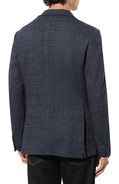 Пиджак из шерсти и хлопка CANALI темно-синего цвета по цене 117500 руб., арт. J0147/JJ02554, фото 4 Пиджак из шерсти и хлопка CANALI, арт. J0147/JJ02554, фото 4