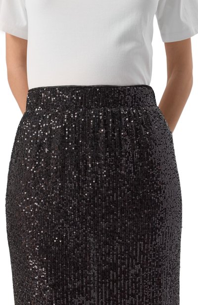 Юбка с отделкой пайетками WEEKEND MAX MARA черного цвета по цене 22050 руб., арт. 0TTELIA, фото 5 Юбка с отделкой пайетками WEEKEND MAX MARA, арт. 0TTELIA, фото 5