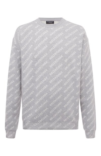 Мужской джемпер из хлопка и шерсти BALENCIAGA, арт. 702952/T3233
