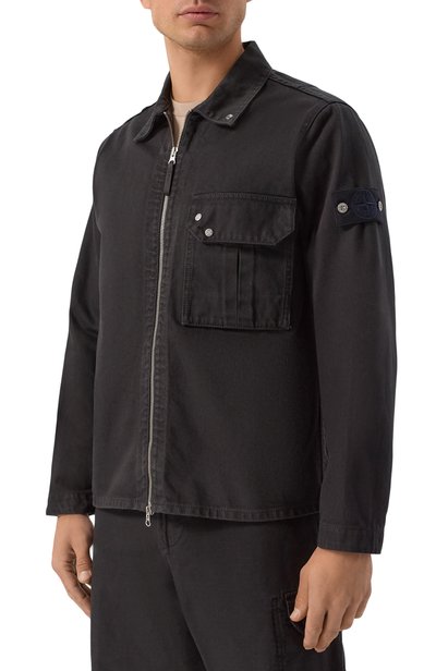 Джинсовая куртка-рубашка STONE ISLAND черного цвета по цене 73650 руб., арт. L1S141200002/S0J24, фото 3 Джинсовая куртка-рубашка STONE ISLAND, арт. L1S141200002/S0J24, фото 3