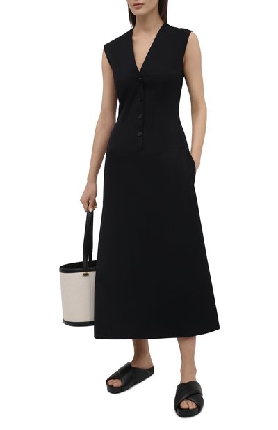 Платье из х лопка и шелка JIL SANDER, арт. JSWS507406-WS251400, фото 2