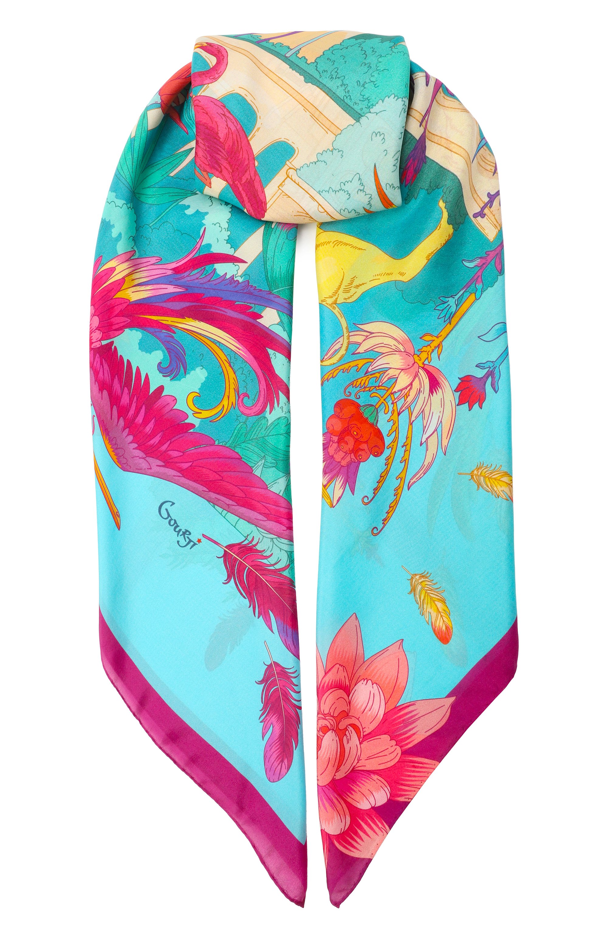 Шелковая шаль дивный сад GOURJI, арт. 91131037/445562108, фото 1