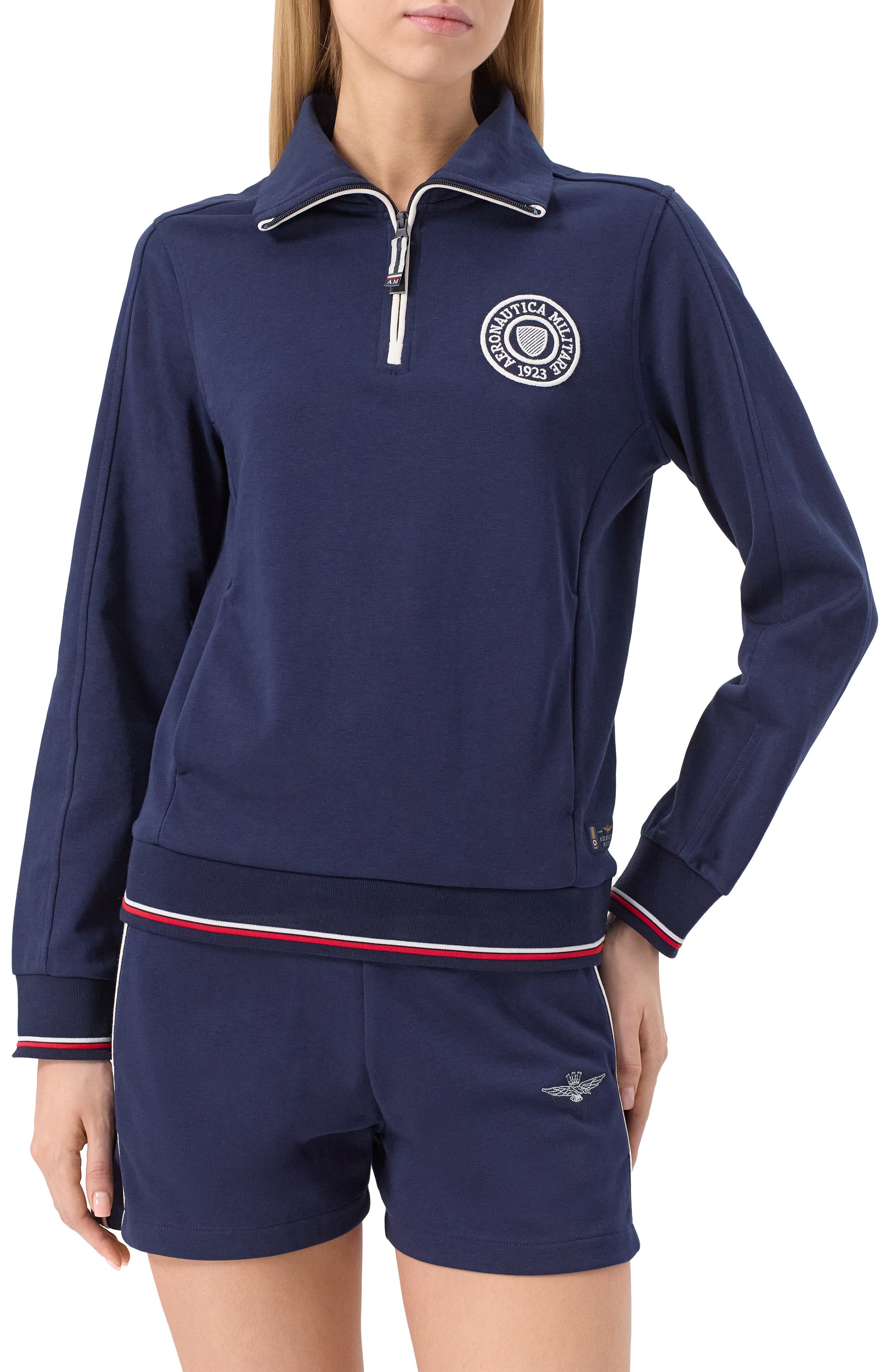 Хлопковый свитшот AERONAUTICA MILITARE темно-синего цвета по цене 19000 руб., арт. FE1989DF582, фото 3 Хлопковый свитшот AERONAUTICA MILITARE, арт. FE1989DF582, фото 3