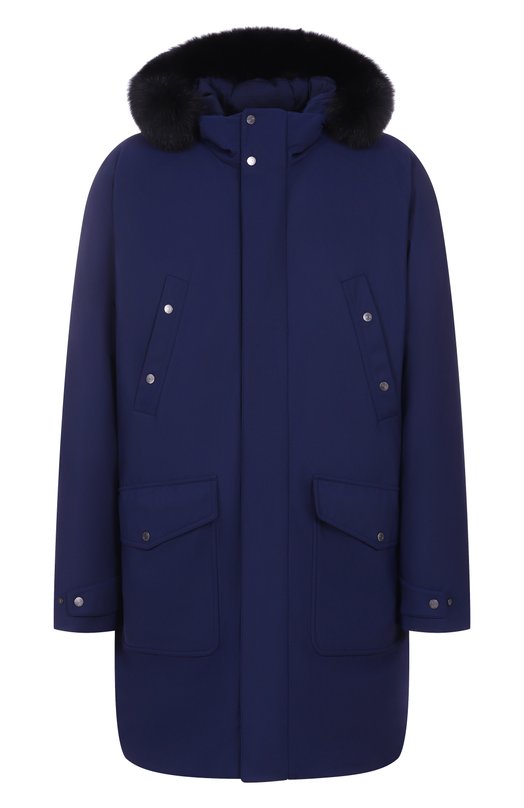 Парка с отделкой из меха лисицы Stefano Ricci M6J5400061/PA003R/60 Синий M6J5400061/PA003R/60