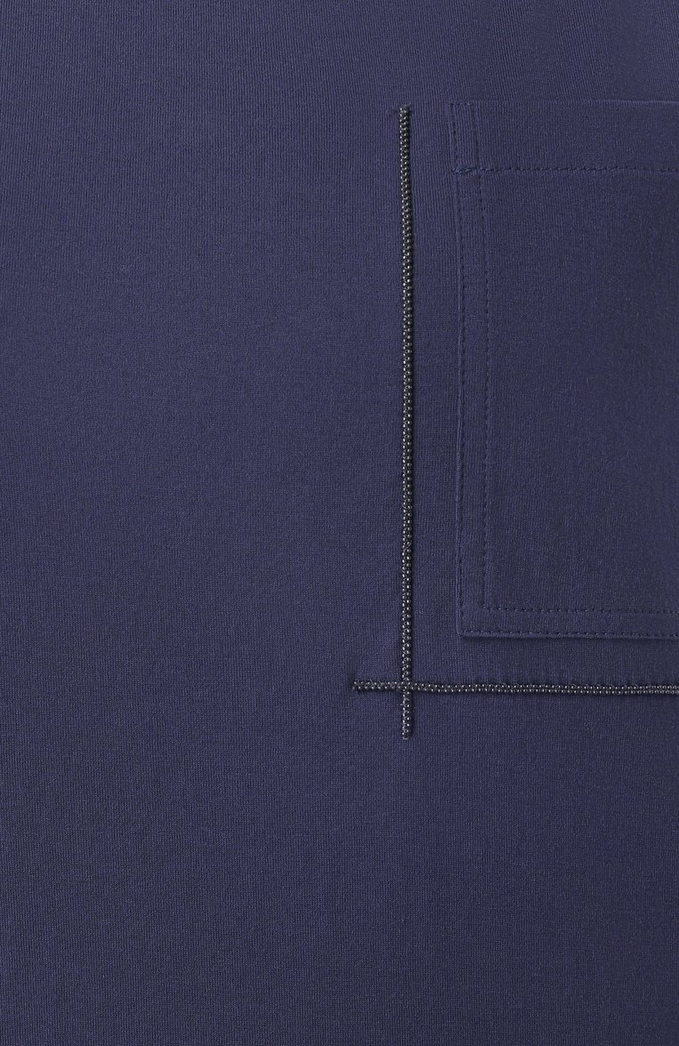 Женская хлопковая футболка BRUNELLO CUCINELLI синего цвета, арт. M0T81HA850 | Фото 6 (Рукава: Короткие; Длина (для топов): Стандартные; Принт: Без принта; Стили: Кэжуэл; Материал внешний: Хлопок)