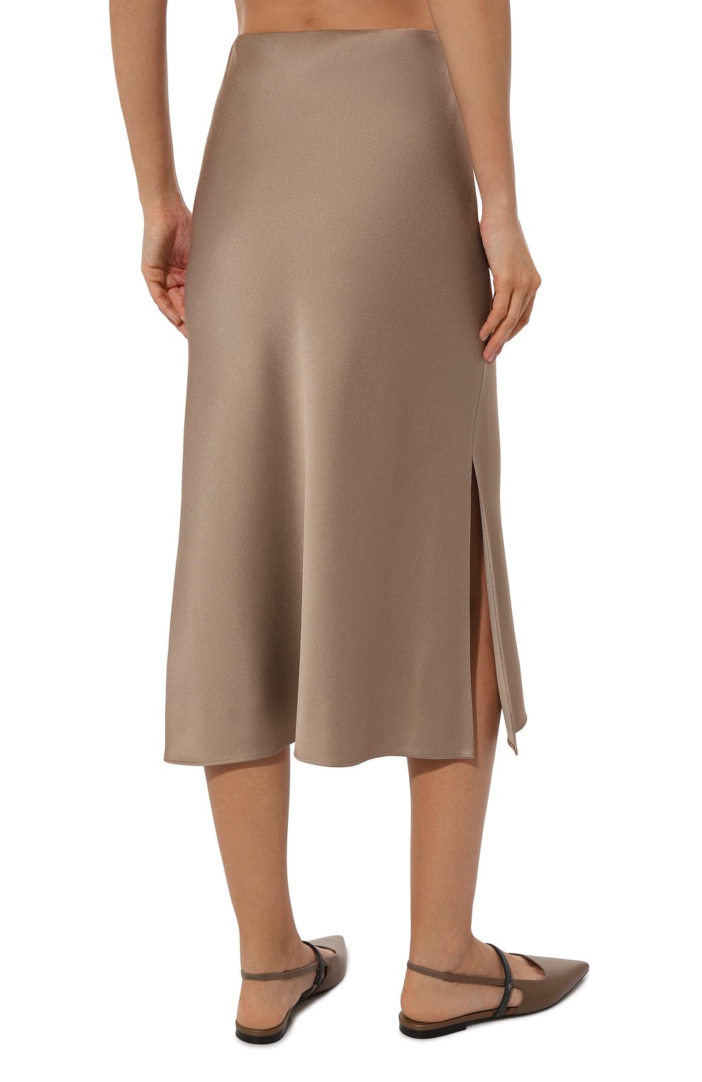 Атласная юбка BRUNELLO CUCINELLI, арт. MPH38G3414, фото 4
