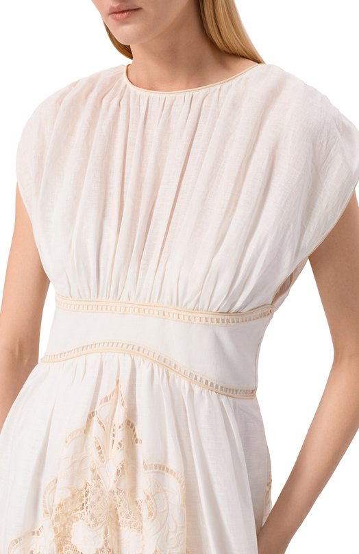 Льняное платье Zimmermann 5972DRS263 Кремовый  5972DRS263 Фото 4