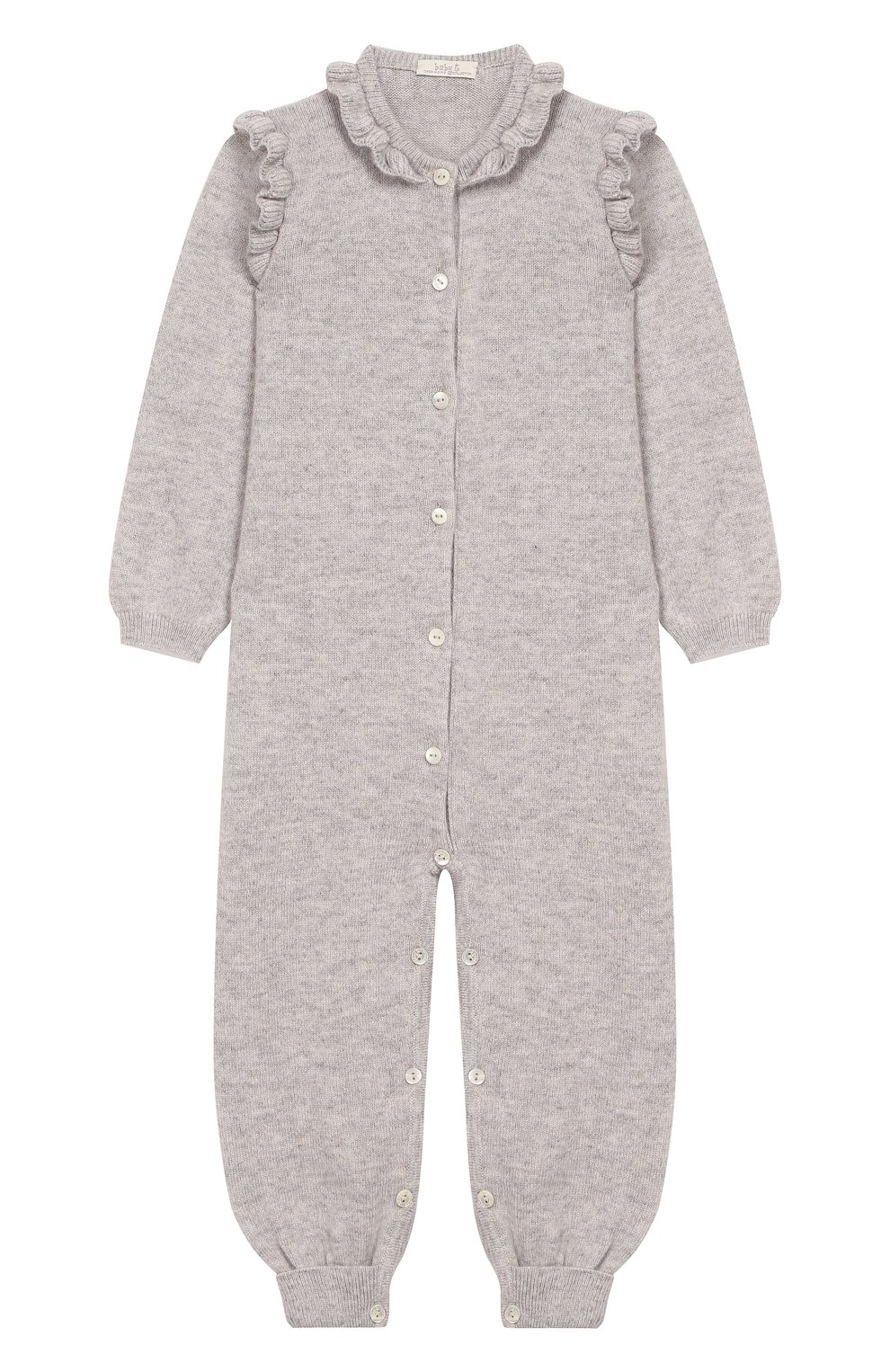 Кашемировый комбинезон BABY T серого цвета по цене 17950 руб., арт. 19AIC871T/18M-2A, фото 1 Кашемировый комбинезон BABY T, арт. 19AIC871T/18M-2A, фото 1