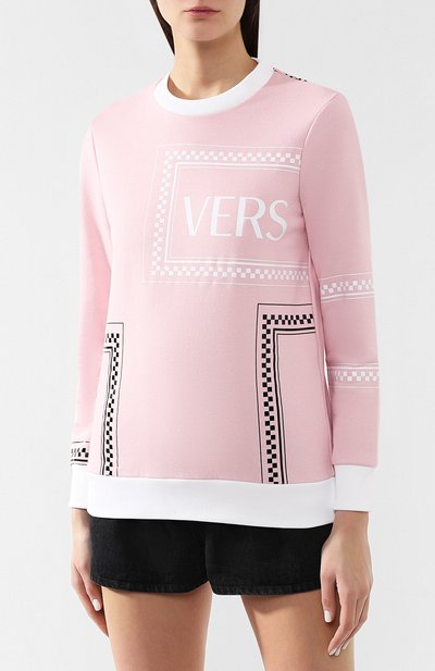 Хлопковый свитшот VERSACE розового цвета по цене 93400 руб., арт. A82271/A217878, фото 3 Хлопковый свитшот VERSACE, арт. A82271/A217878, фото 3