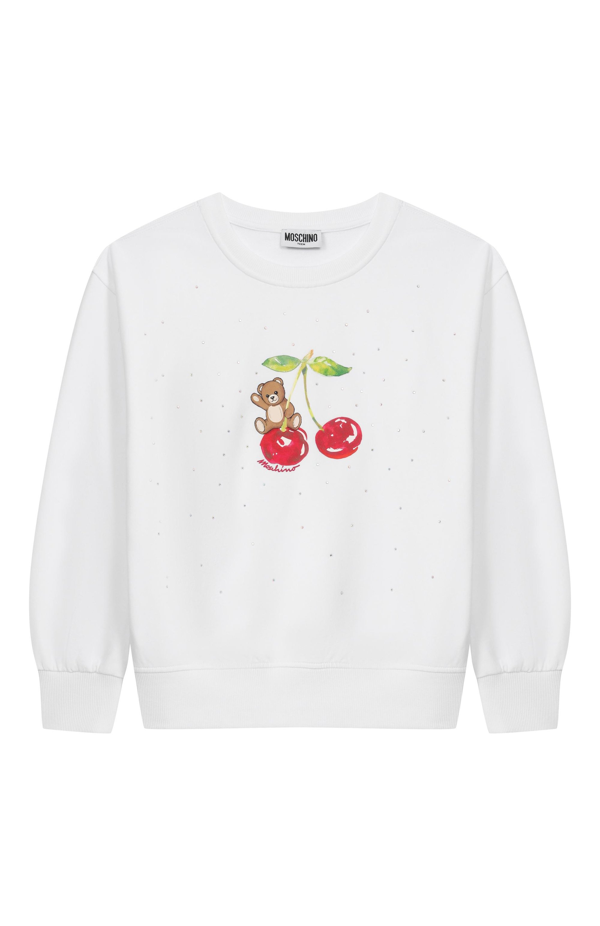 Хлопковый свитшот с отделкой стразами MOSCHINO, арт. HDF060/LDA25_001, фото 1