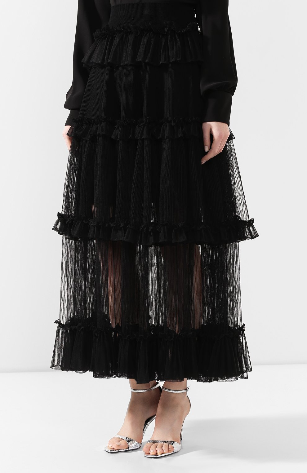 Шелковая юбка ALEXANDER MCQUEEN, арт. 610760/Q1AM4, фото 3