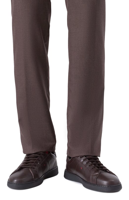 Кожаные кеды Kiton USSA388N0114306 Коричневый  USSA388N0114306 Фото 3
