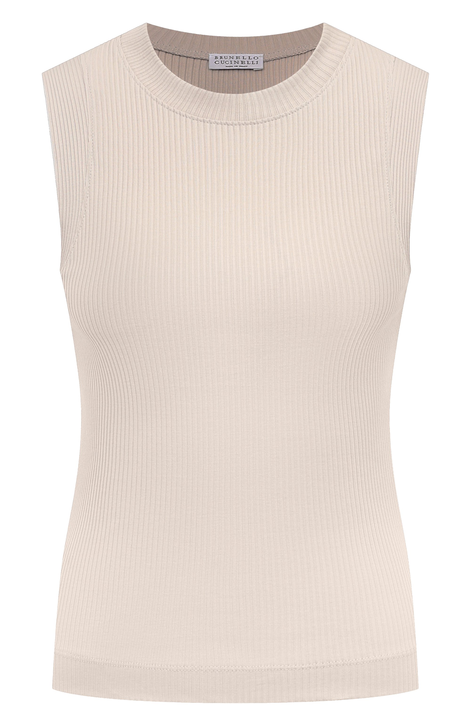 Хлопковый топ BRUNELLO CUCINELLI бежевого цвета по цене 36450 руб., арт. MH990BM100, фото 1 Хлопковый топ BRUNELLO CUCINELLI, арт. MH990BM100, фото 1
