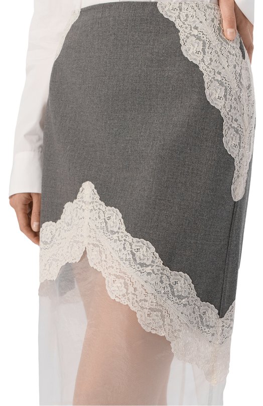 Комбинированная юбка Jil Sander J03MA0257/J41557 Серый  J03MA0257/J41557 Фото 5