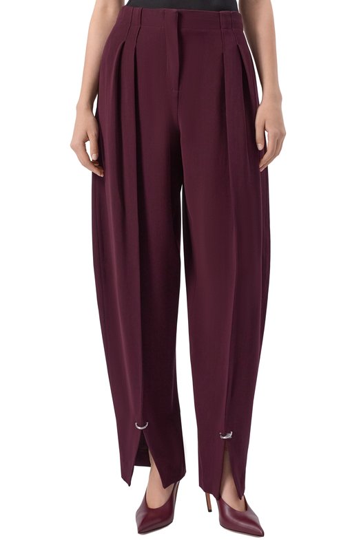 Брюки из вискозы и шерсти Mugler 25F1PA0448196 Бордовый  25F1PA0448196 Фото 3