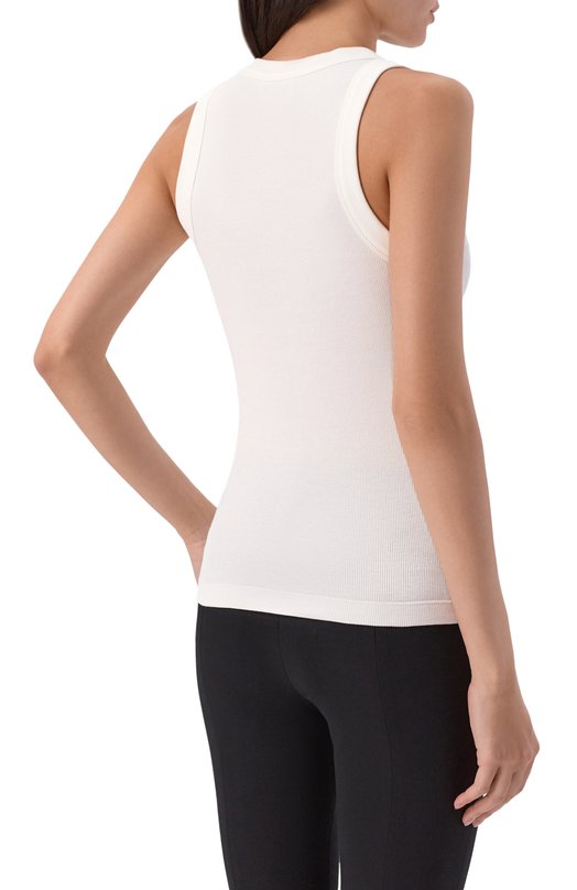 Майка из хлопка и шелка 12 STOREEZ 136695 Белый  136695 Фото 4