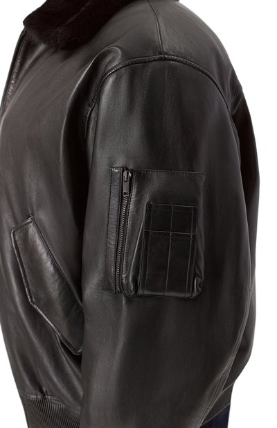 Кожаный бомбер с подкладкой из норки MVST, арт. M25.1PM.0004/BIG SIZE/PL0NGE, фото 5