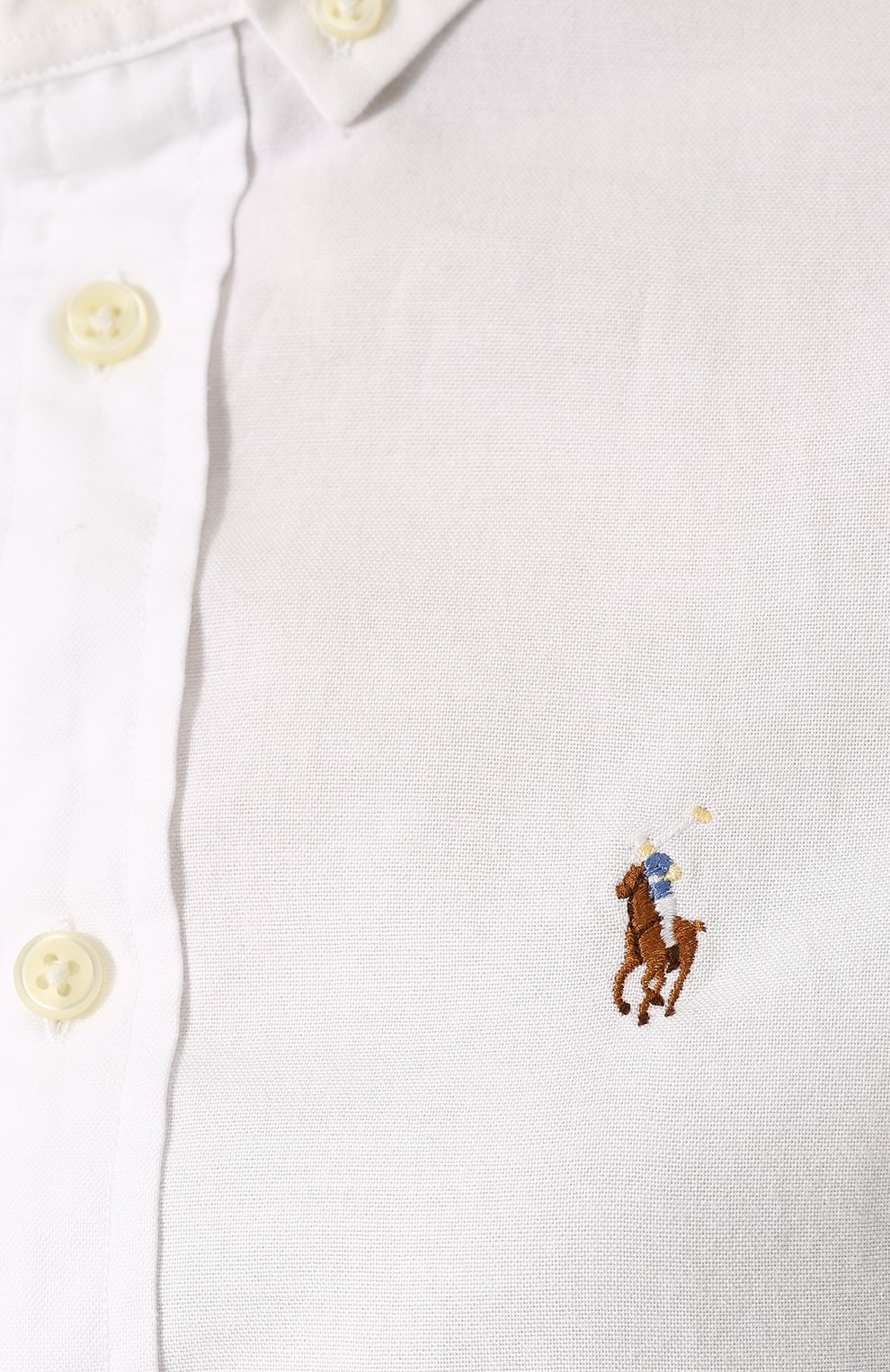 Приталенная хлопковая блуза в полоску POLO RALPH LAUREN белого цвета по цене 13200 руб., арт. 211642479, фото 5 Приталенная хлопковая блуза в полоску POLO RALPH LAUREN, арт. 211642479, фото 5