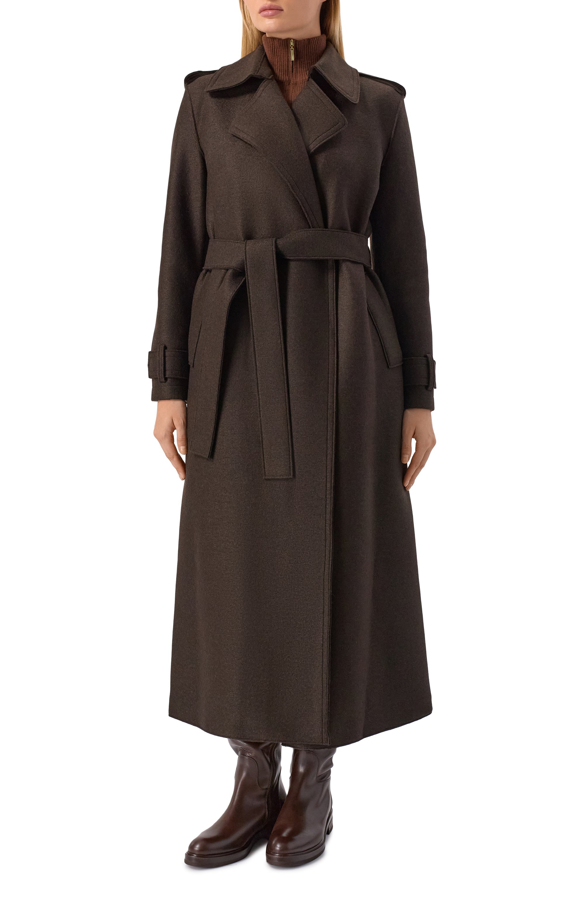 Шерстяное пальто HARRIS WHARF LONDON коричневого цвета по цене 128500 руб., арт. AA1343MLK-Y, фото 3 Шерстяное пальто HARRIS WHARF LONDON, арт. AA1343MLK-Y, фото 3