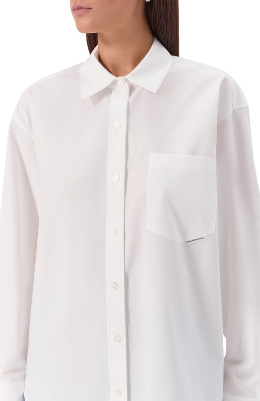 Хлопковая рубашка alexanderwang.t 4WC2241482 Белый  4WC2241482 Фото 5