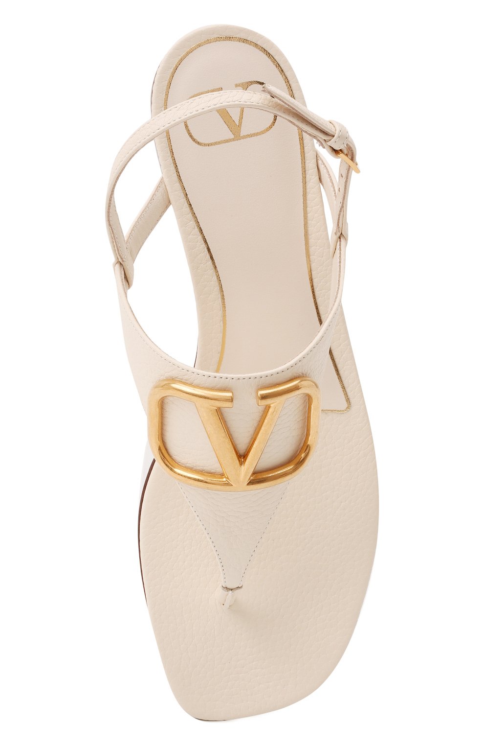 Кожаные сандалии vlogo signature VALENTINO кремового цвета по цене 62650 руб., арт. XW2S0EA7/RZR, фото 6 Кожаные сандалии vlogo signature VALENTINO, арт. XW2S0EA7/RZR, фото 6