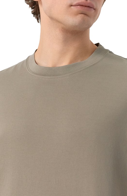 Хлопковая футболка Brunello Cucinelli M0B131308 Хаки  M0B131308 Фото 5