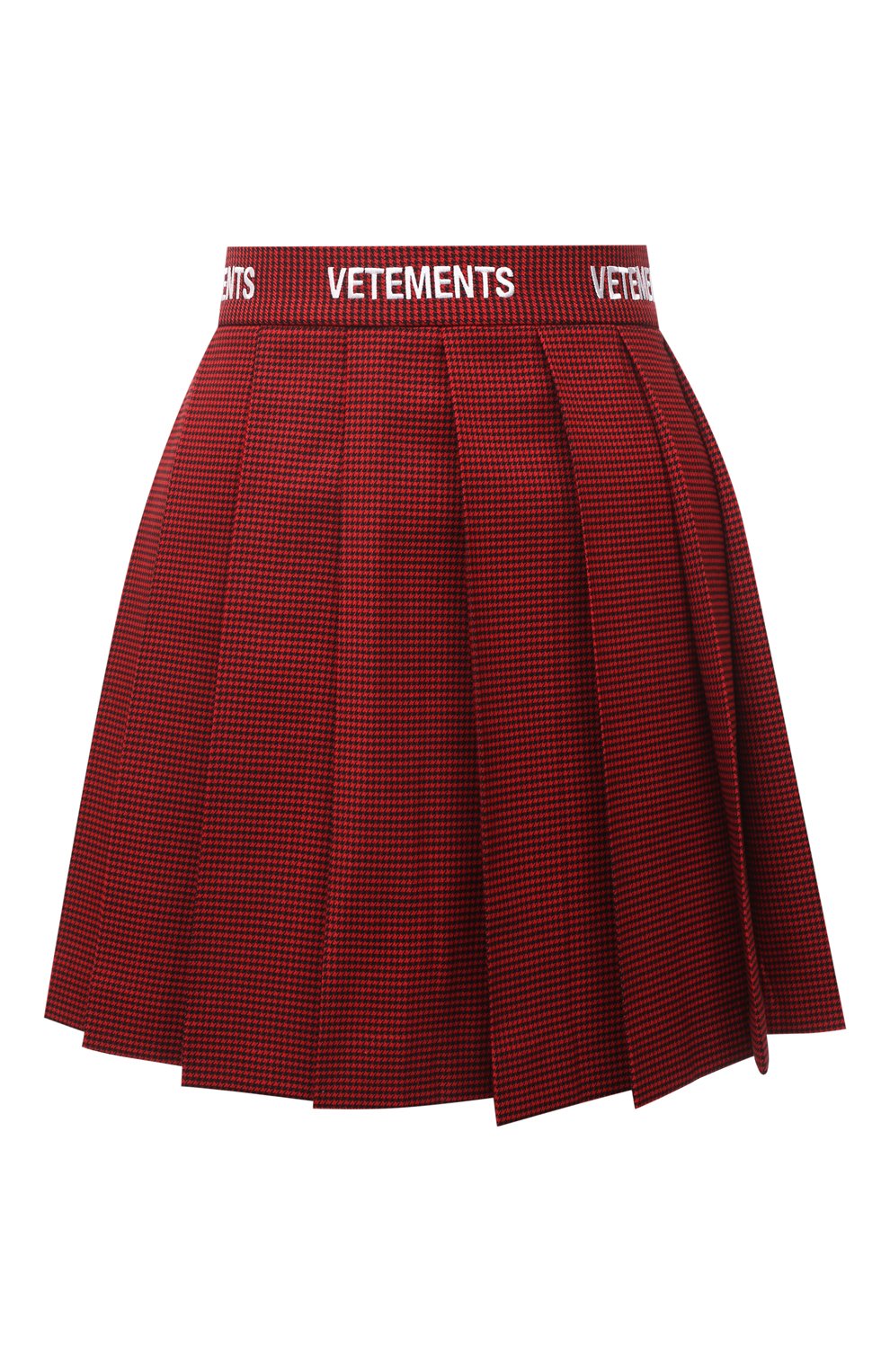 Шерстяная юбка VETEMENTS красного цвета по цене 83450 руб., арт. WE52SK240R 1207/RED PEPITA, фото 1 Шерстяная юбка VETEMENTS, арт. WE52SK240R 1207/RED PEPITA, фото 1